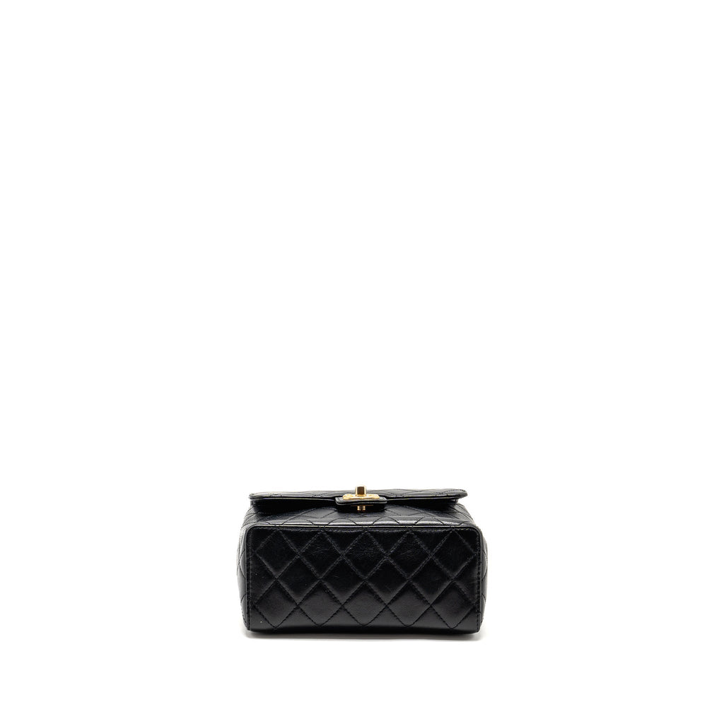 Chanel Retro Classic New Square Large Flap Bag Goatskin Black  (Microchip)
