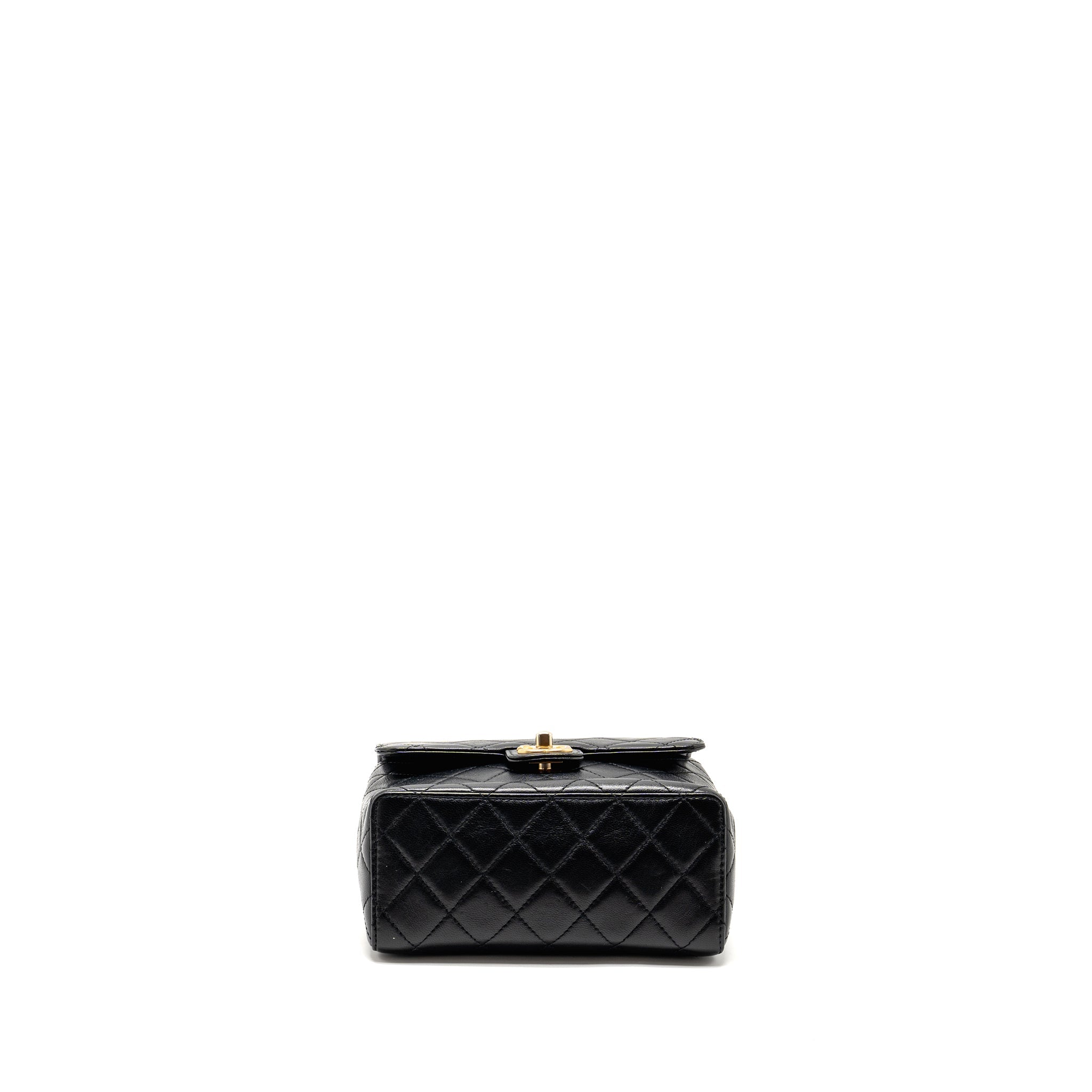 Chanel Retro Classic New Square Large Flap Bag Goatskin Black  (Microchip)