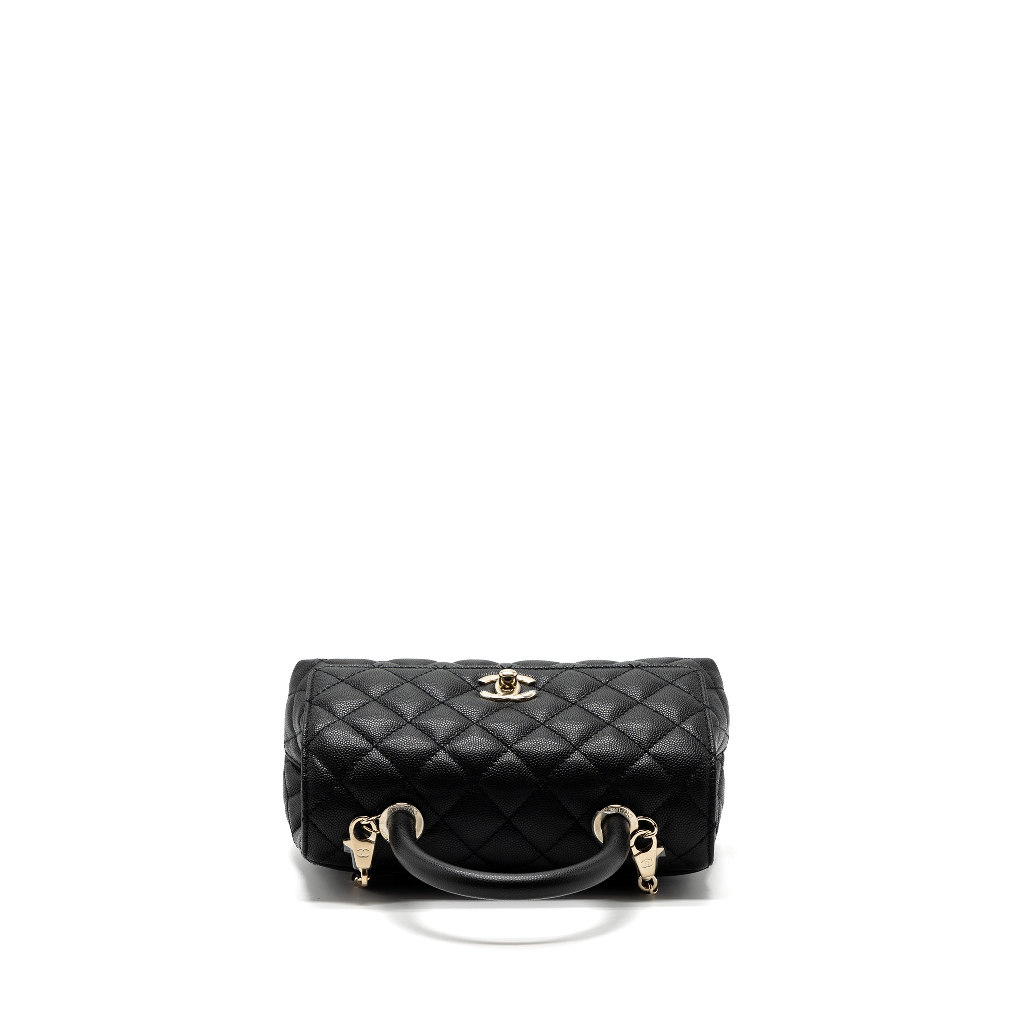 chanel small coco handle caviar black L (microchip)