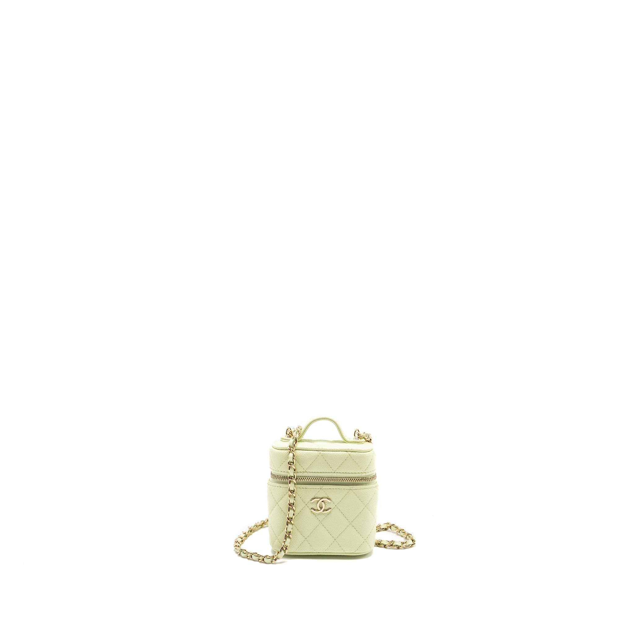 Chanel Mini Vertical Vanity with Chain Caviar Light Green L