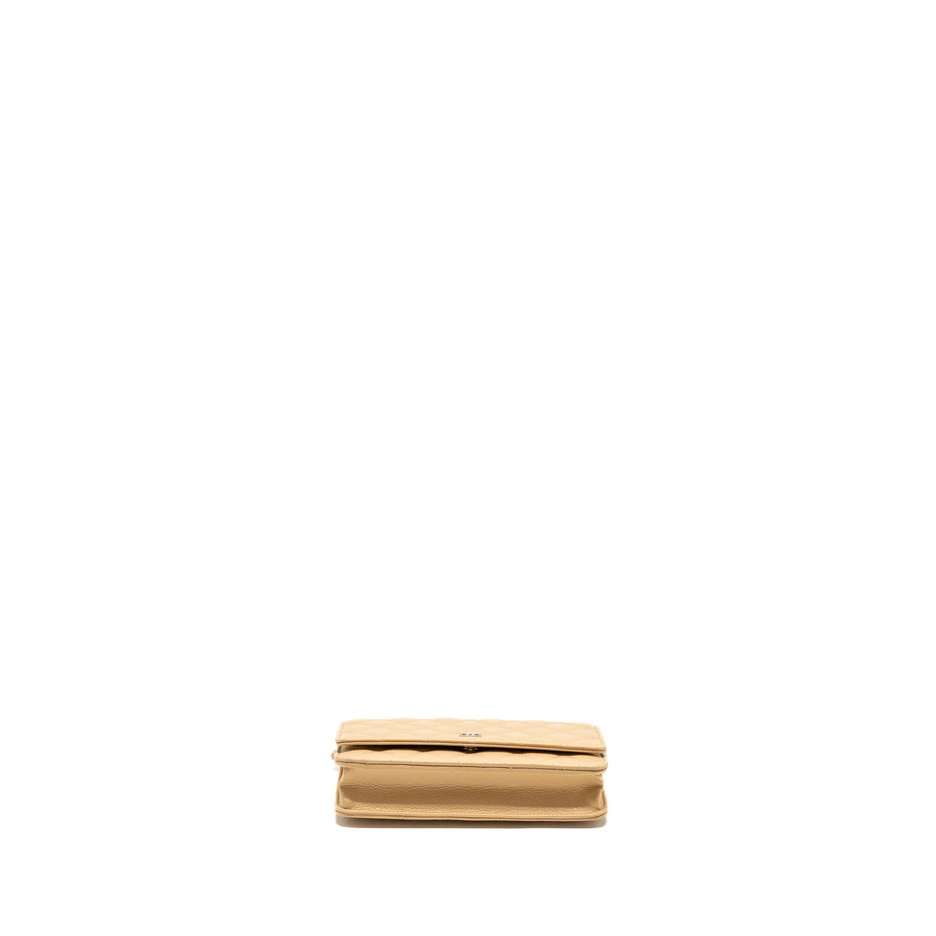 Chanel Classic Wallet on Chain Caviar Beige  (Microchip)