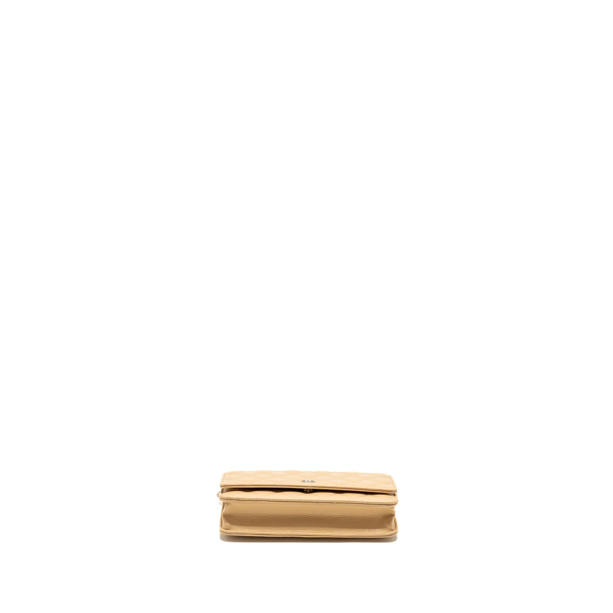 Chanel Classic Wallet on Chain Caviar Beige  (Microchip)