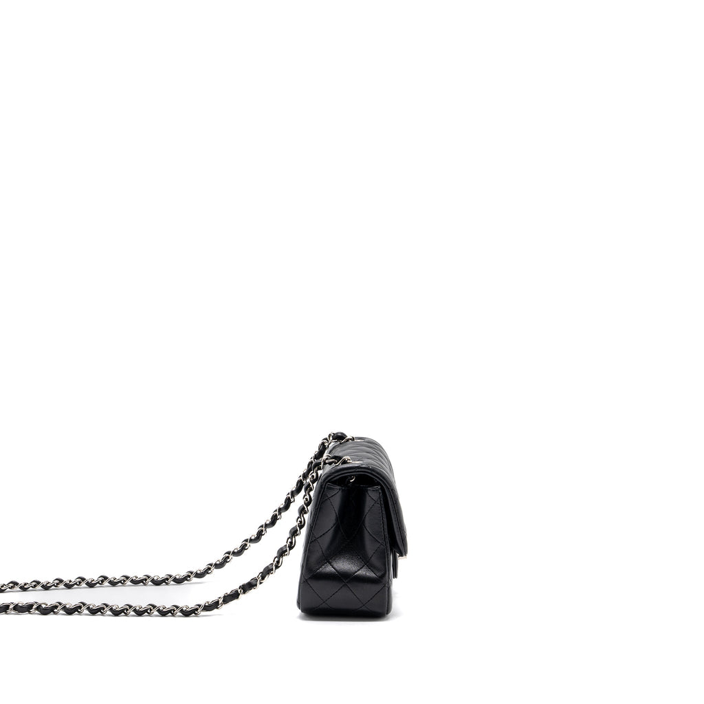 Chanel mini square flap bag lambskin black