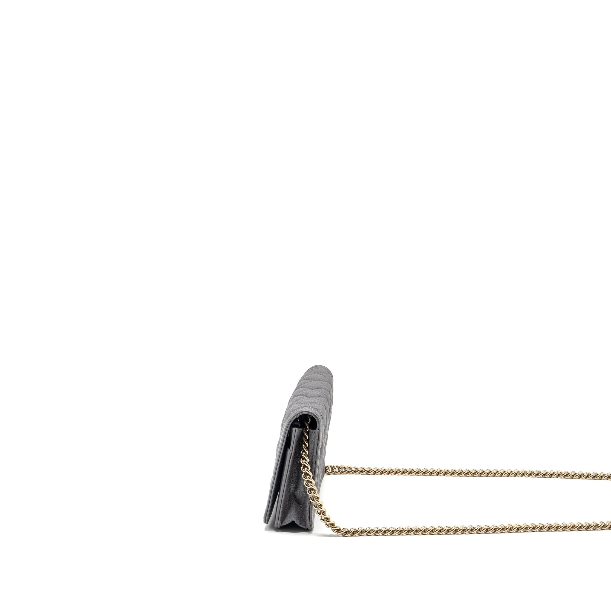 Chanel Boy Wallet on Chain caviar grey L