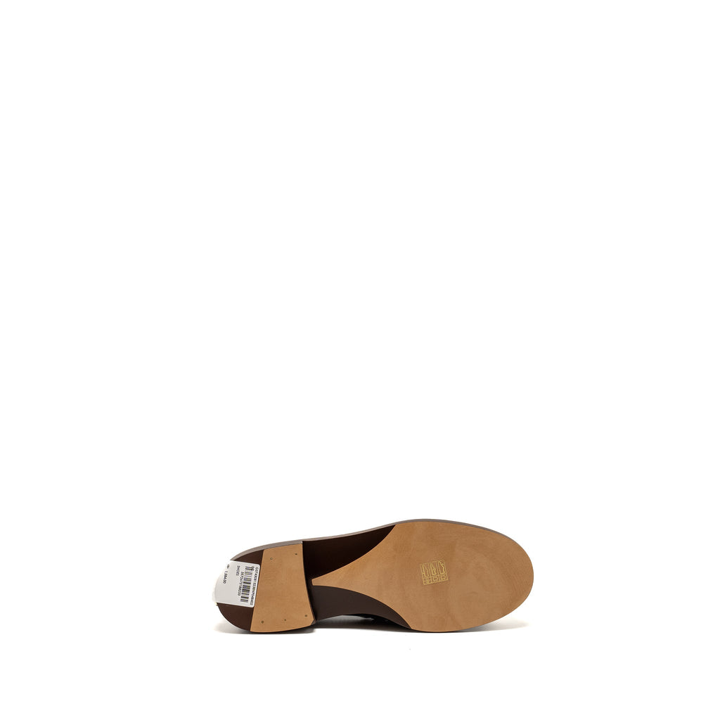 Chanel Size 40 Letter Logo Loafers Patent Calfskin Dark Brown L