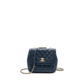 Chanel Quilted Flap Crossbody Bag Lambskin Dark Blue L