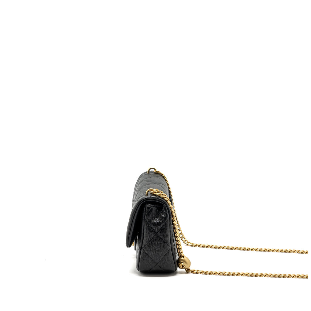Chanel 23p Coco Love Flap Bag Caviar Black (microchip)