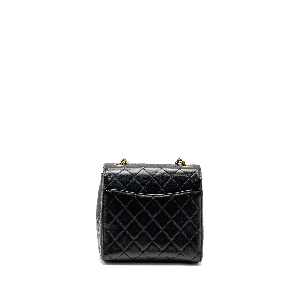 Chanel Retro Classic New Square Large Flap Bag Goatskin Black  (Microchip)