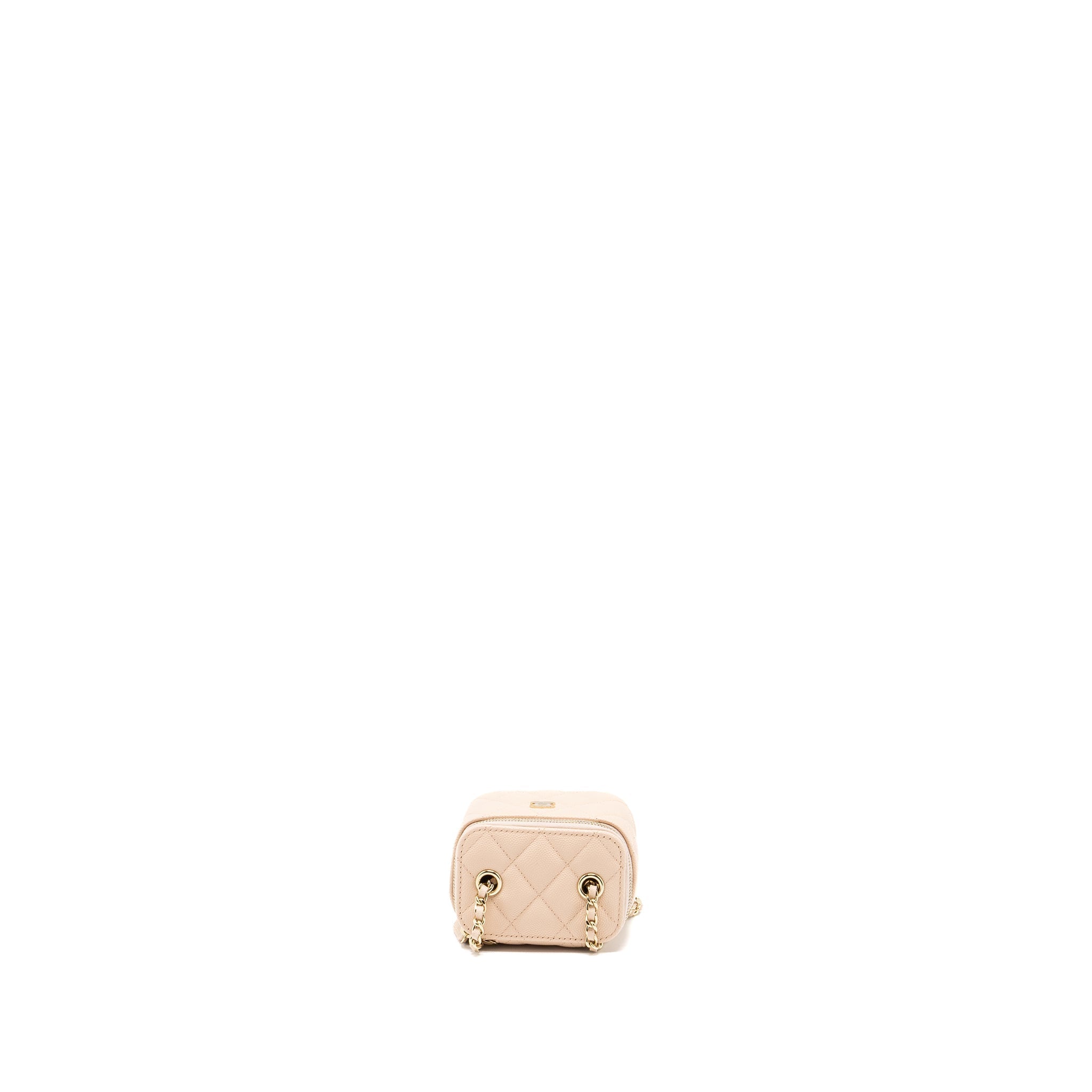 Chanel Mini Vanity Case Caviar Light Beige L