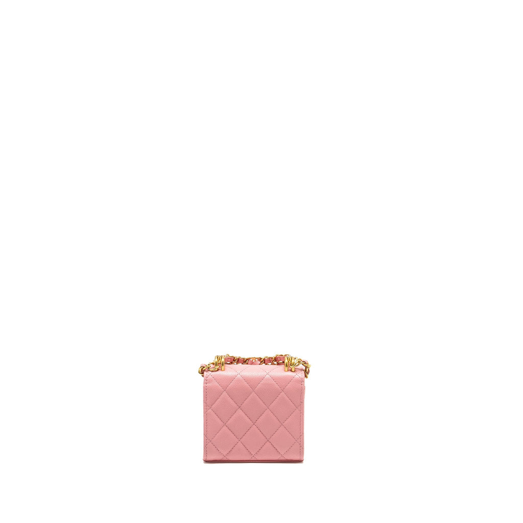 Chanel Mini Flap Bag With Chain Handle Caviar Pink  (microchip)