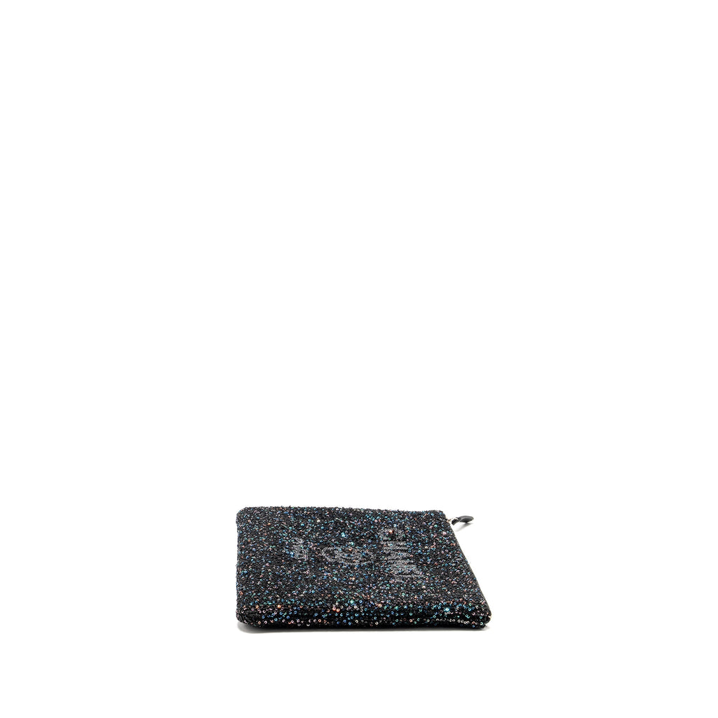 Chanel 20A Deauville Pouch Sequins/Calfskin Black/Multicolour