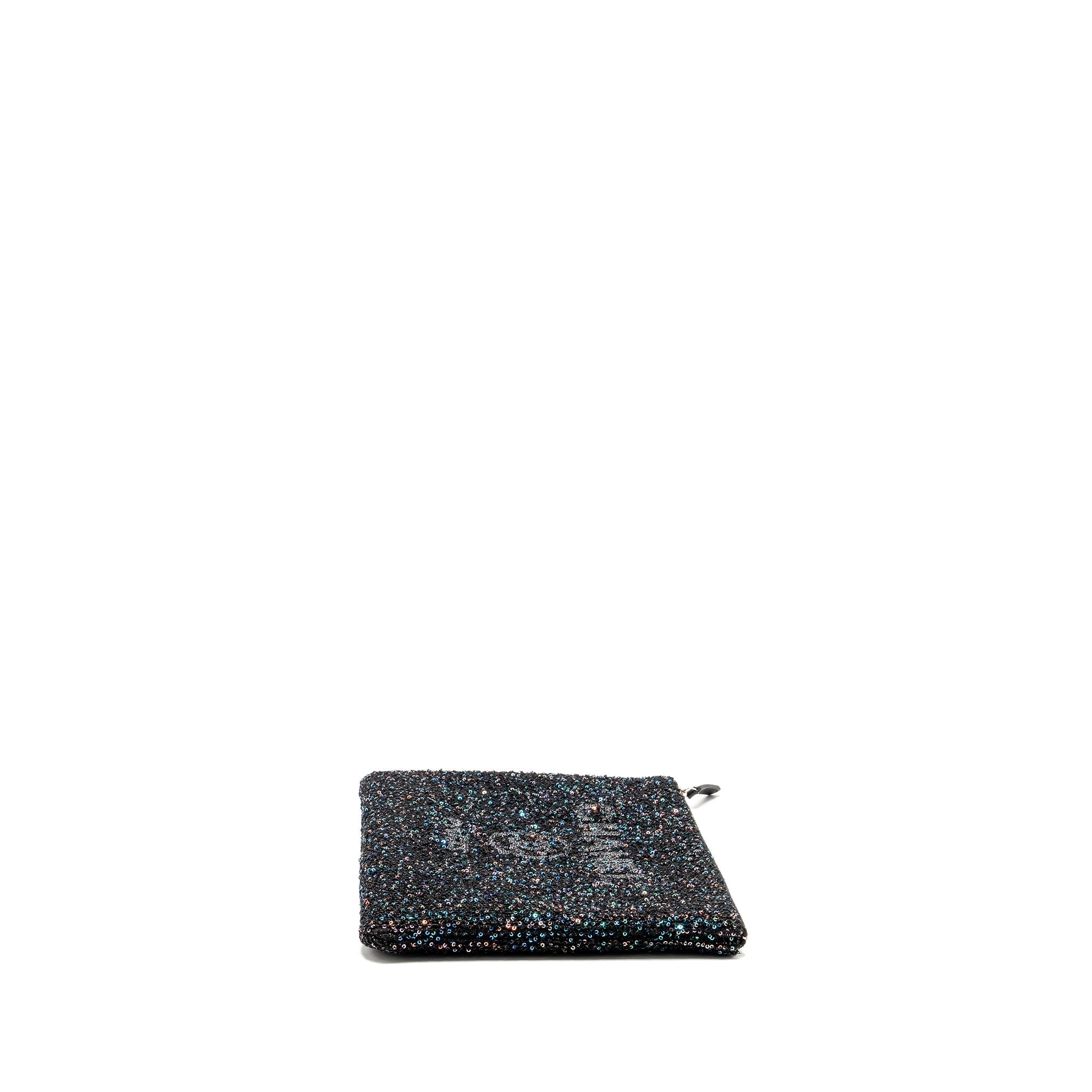 Chanel 20A Deauville Pouch Sequins/Calfskin Black/Multicolour
