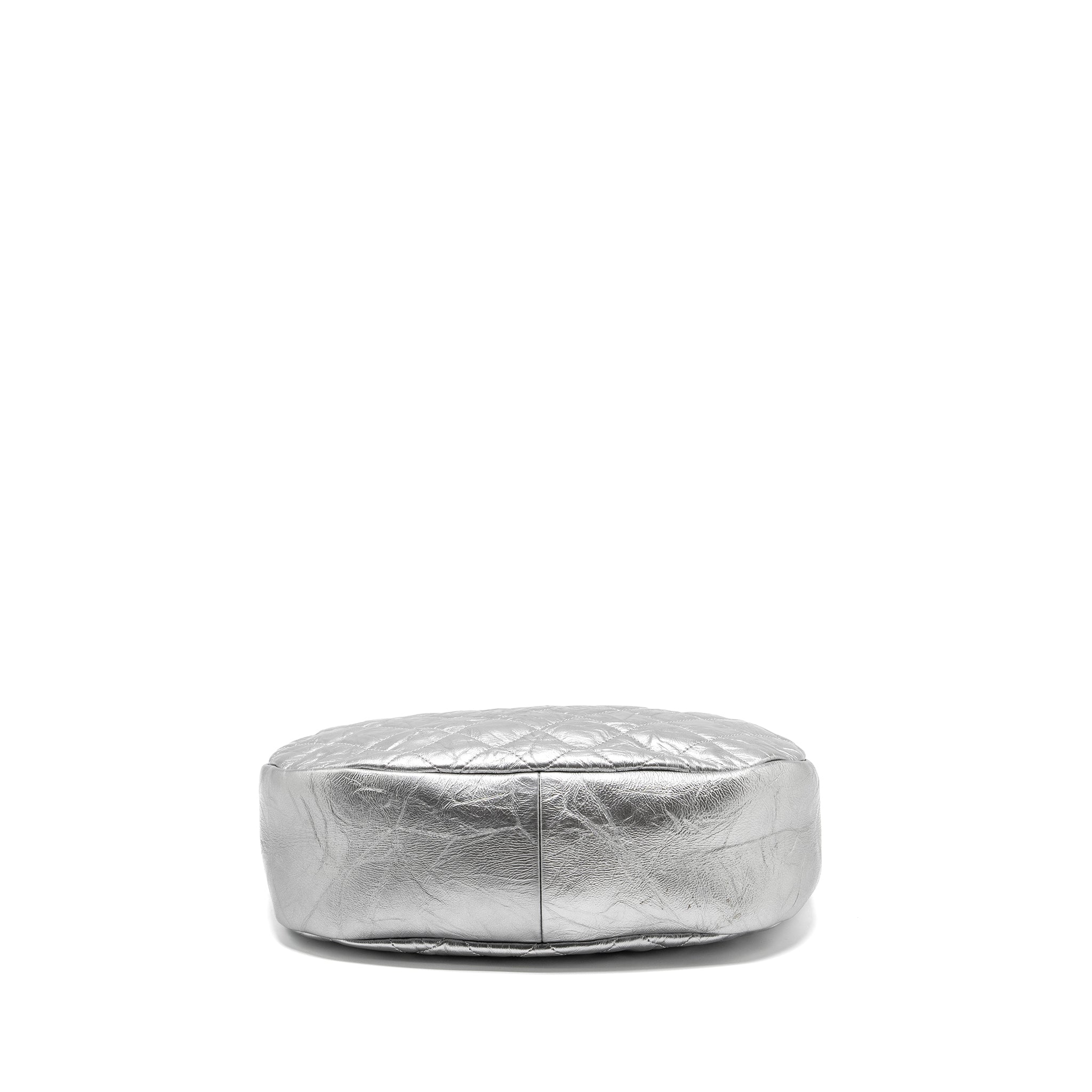 Chanel 31 BAG Quilted Crumpled Calfskin Metallic Silver