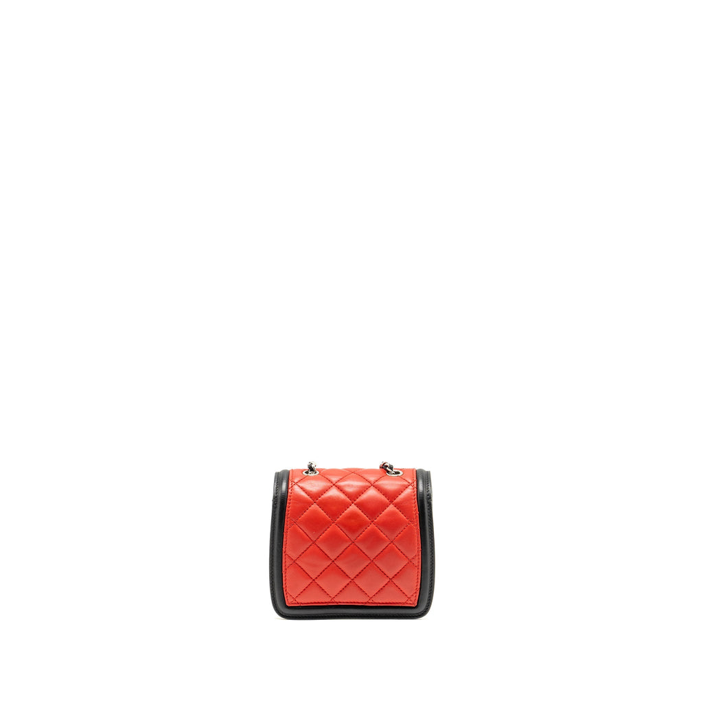 Chanel Tricolor Mini Graphic Flap Bag Lambskin Red/Black/White