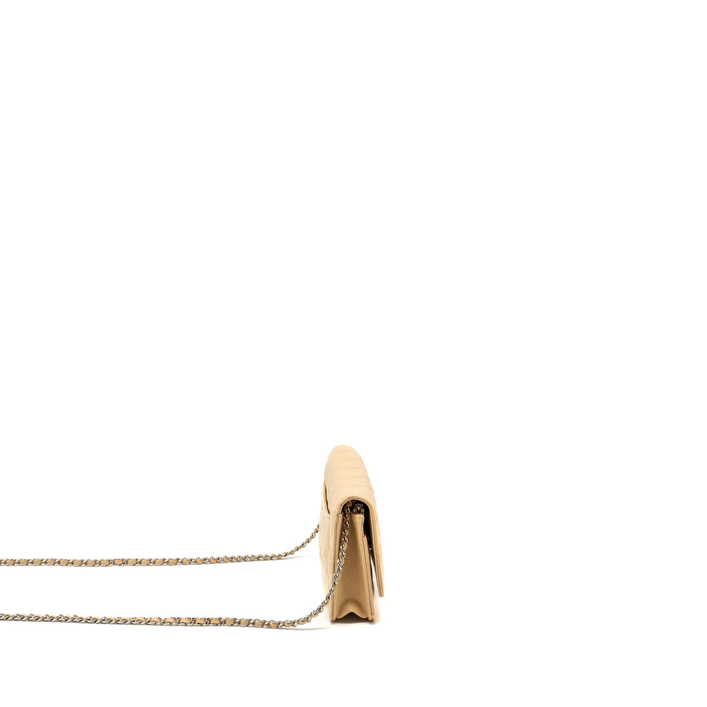 Chanel Classic Wallet on Chain Caviar Beige  (Microchip)