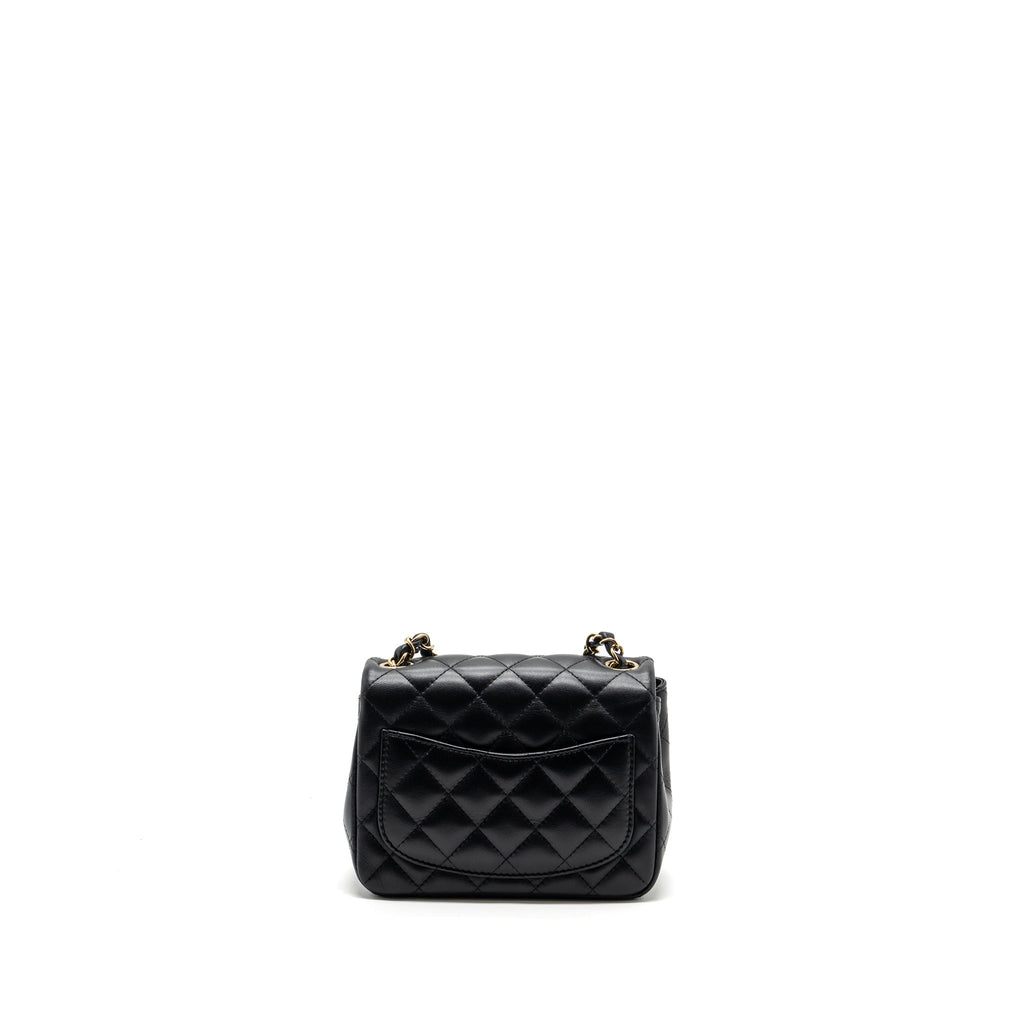 Chanel Mini Square Flap Bag Lambskin Black  (Microchip)