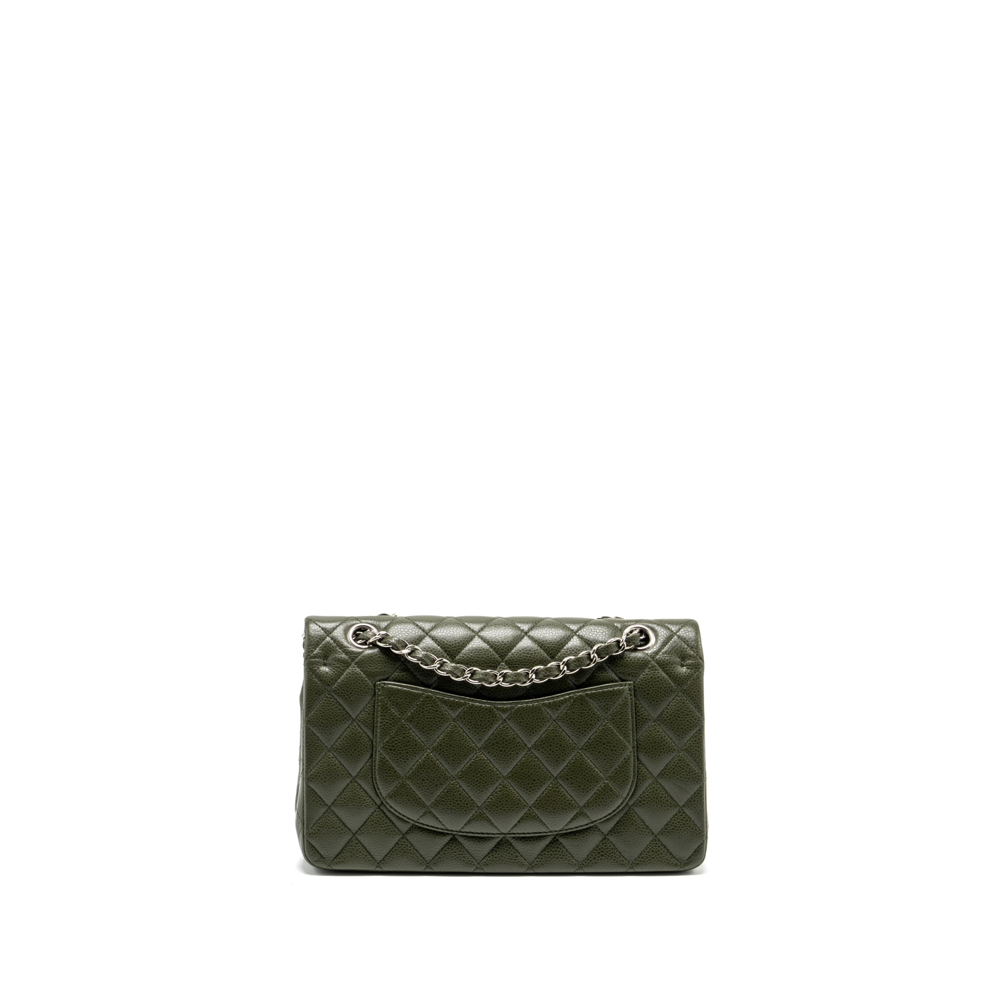 Chanel Medium Classic Double Flap Bag Caviar Olive Green