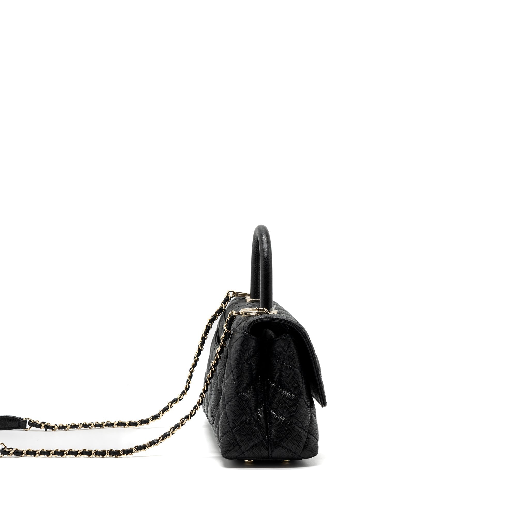 chanel small coco handle caviar black L (microchip)