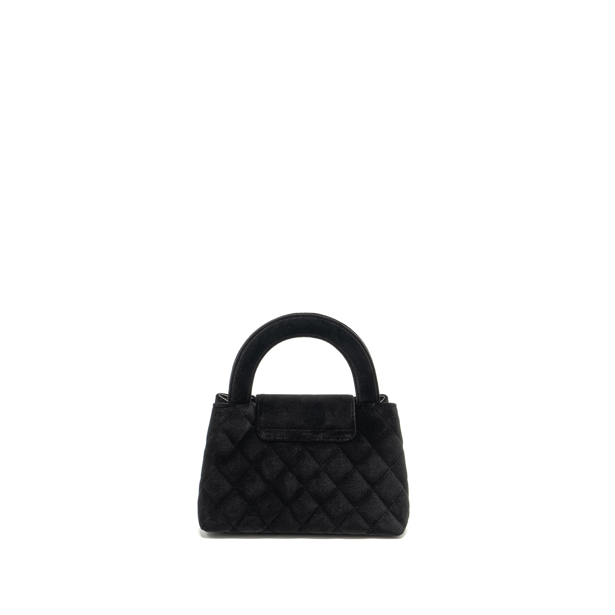 Chanel 24a Mini Shopping Tote/Mini Kelly Velvet Black  (microchip)