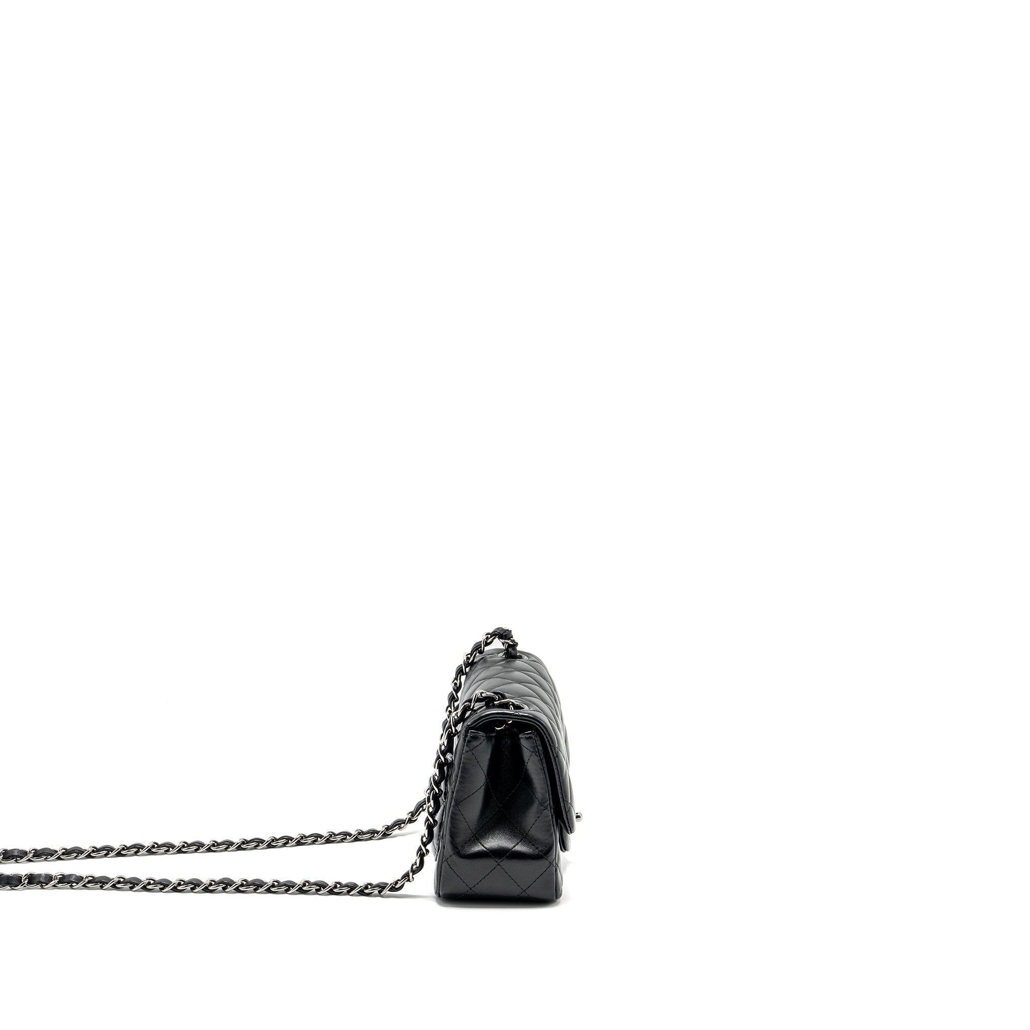 Chanel mini square Flap bag lambskin black
