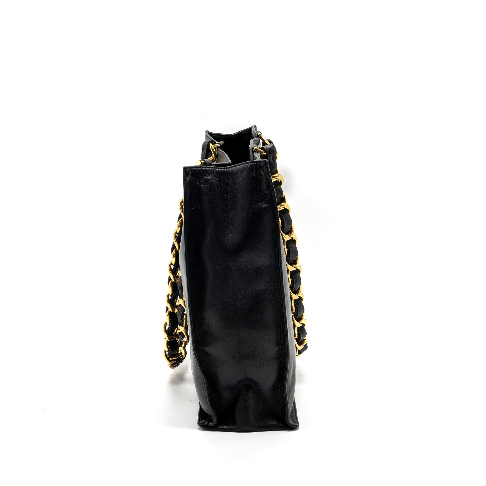 Chanel Vintage Tote Bag Calfskin Black