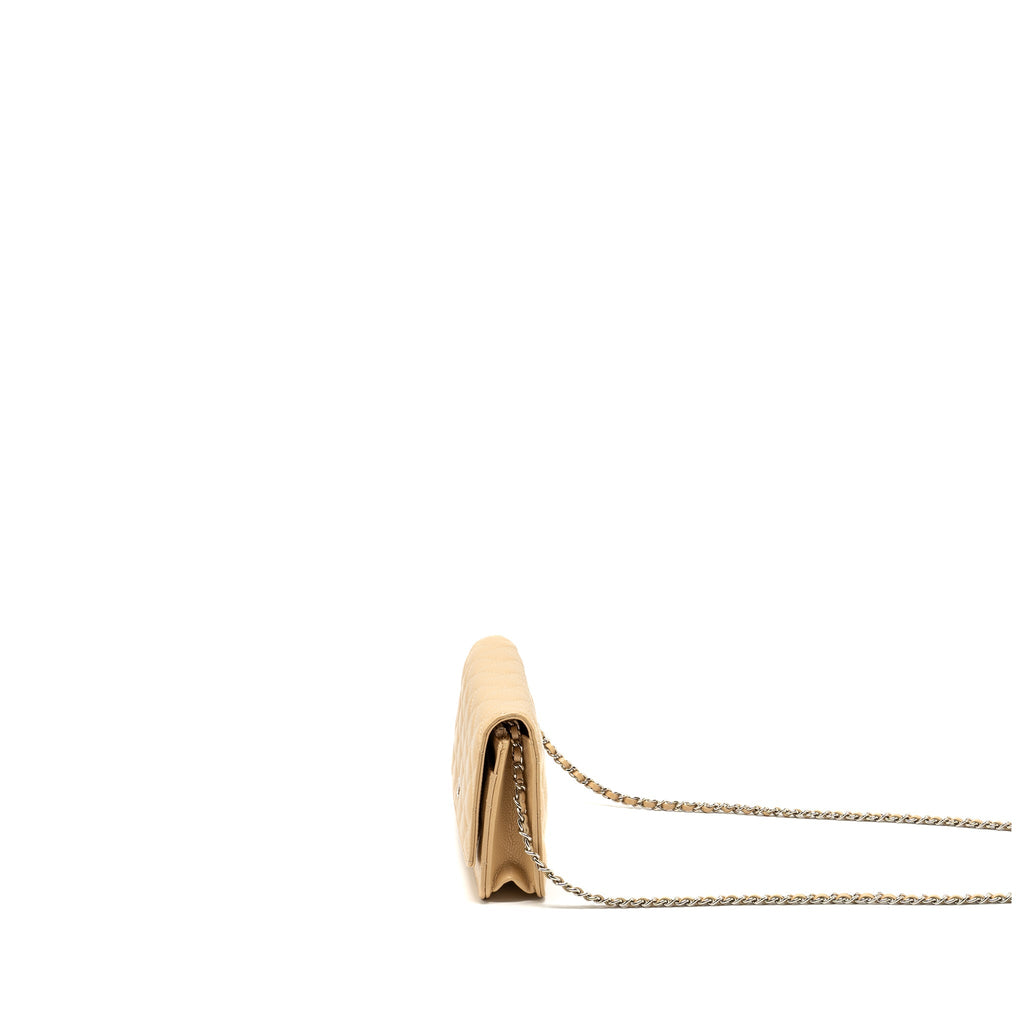 Chanel Classic Wallet on Chain Caviar Beige  (Microchip)