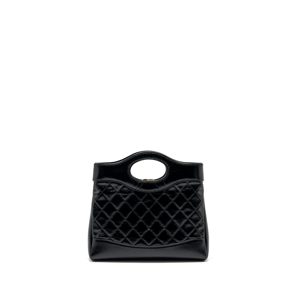 Chanel mini 31 bag shiny calfskin black L (microchip)