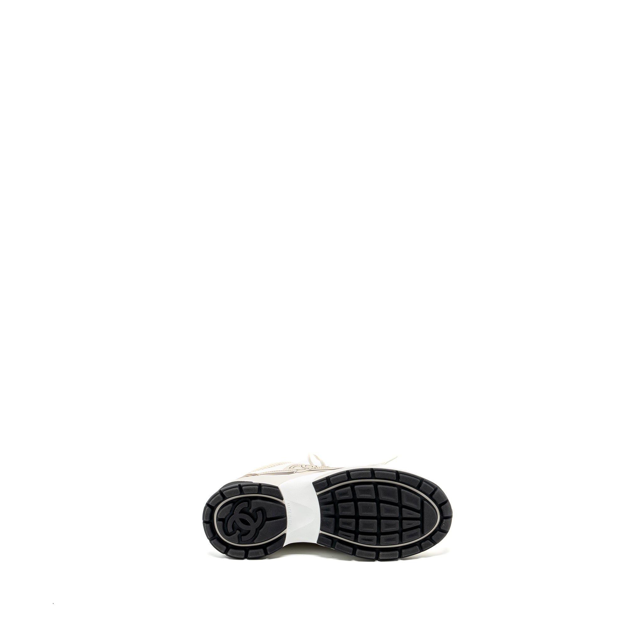 Chanel Size 37.5 Metallic Trainer/Sneaker Gold/Silver
