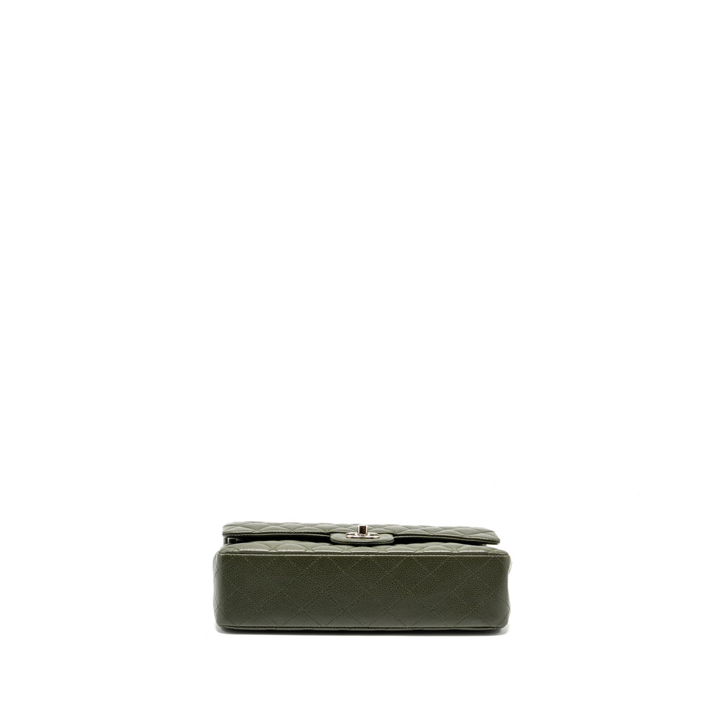 Chanel Medium Classic Double Flap Bag Caviar Olive Green