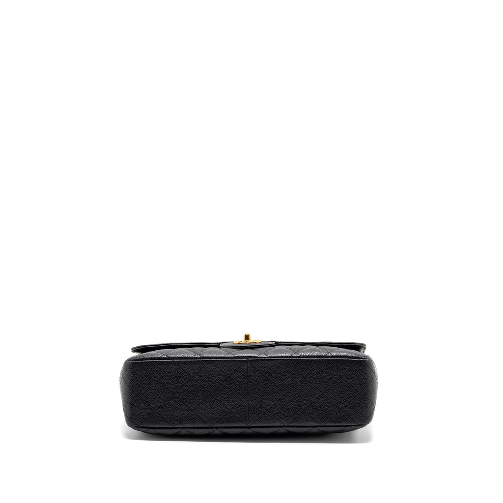 Chanel classic jumbo single flap bag caviar black