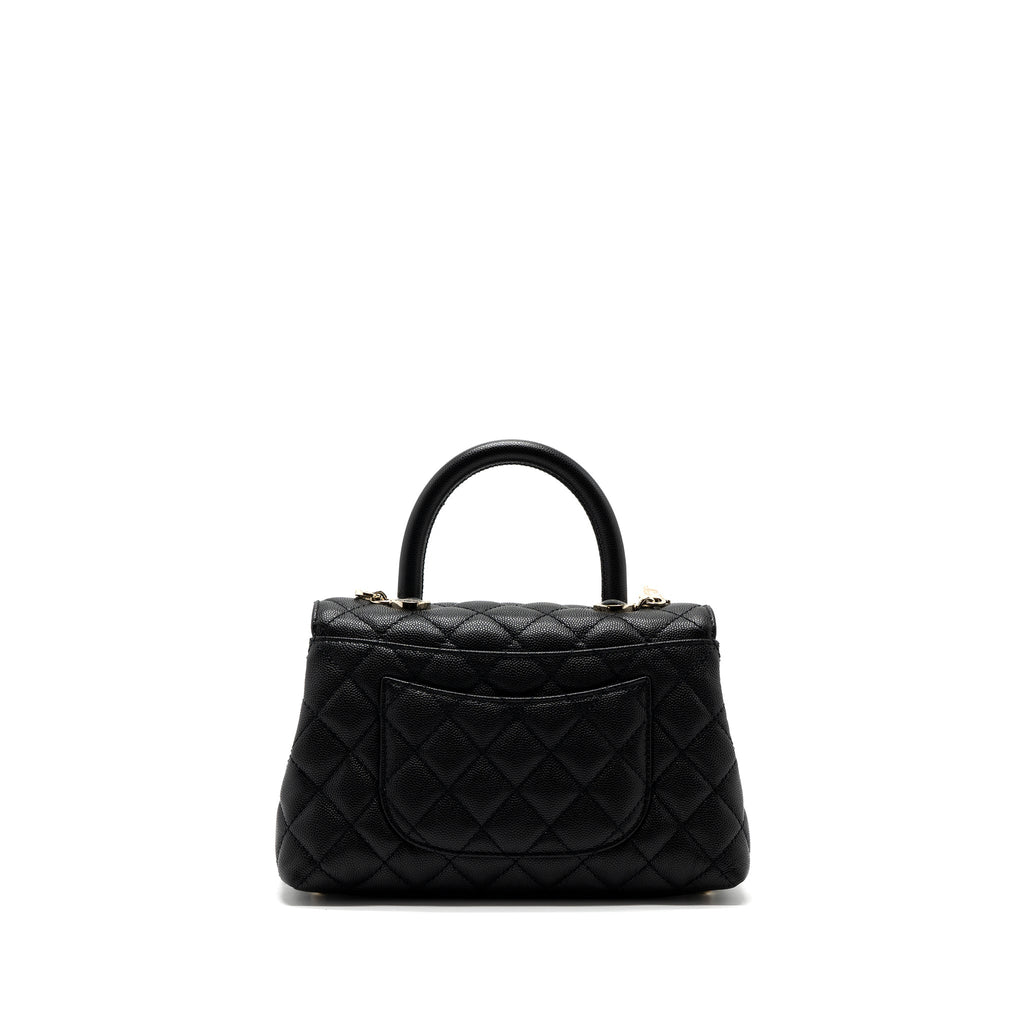chanel small coco handle caviar black L (microchip)
