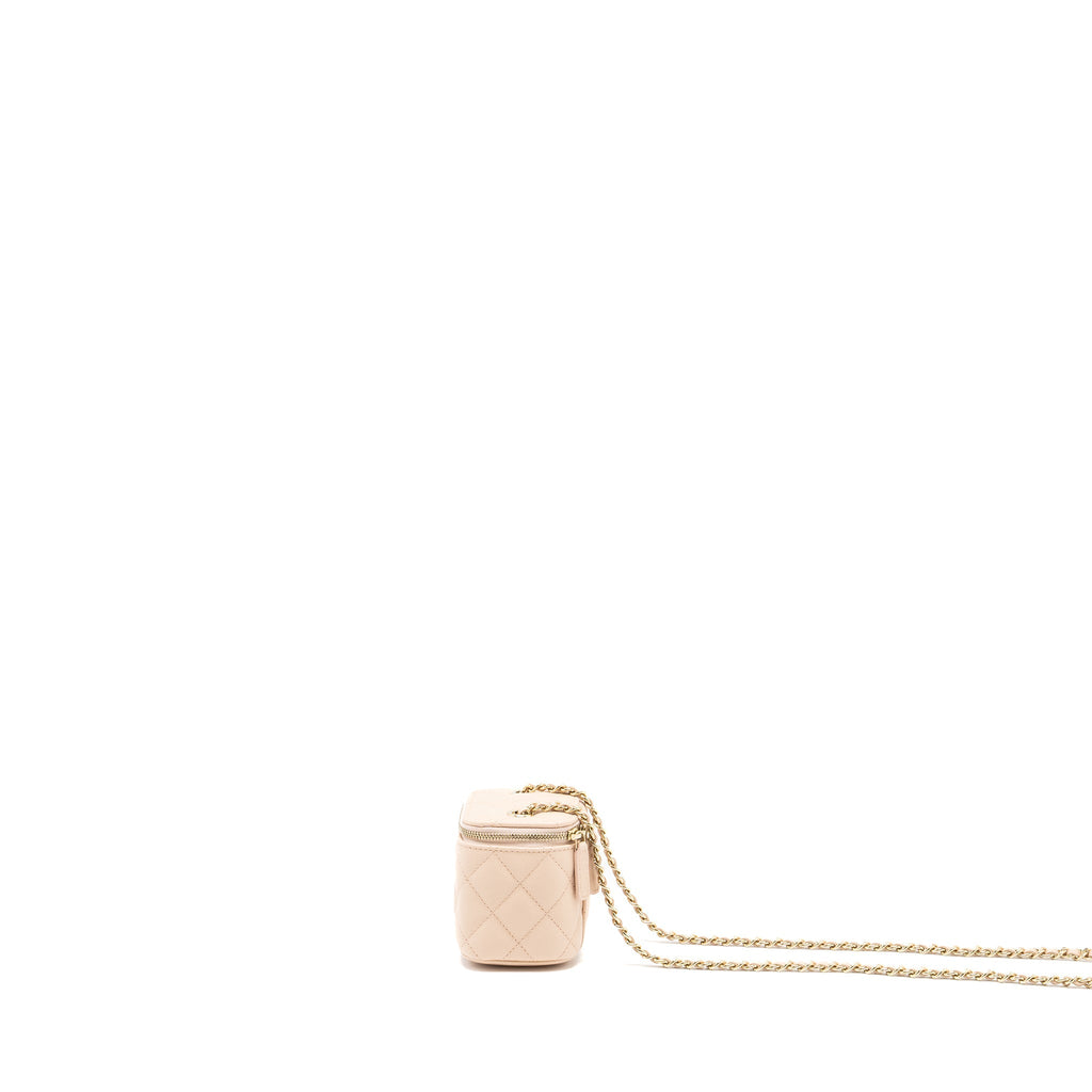 Chanel Mini Vanity Case Caviar Light Beige L
