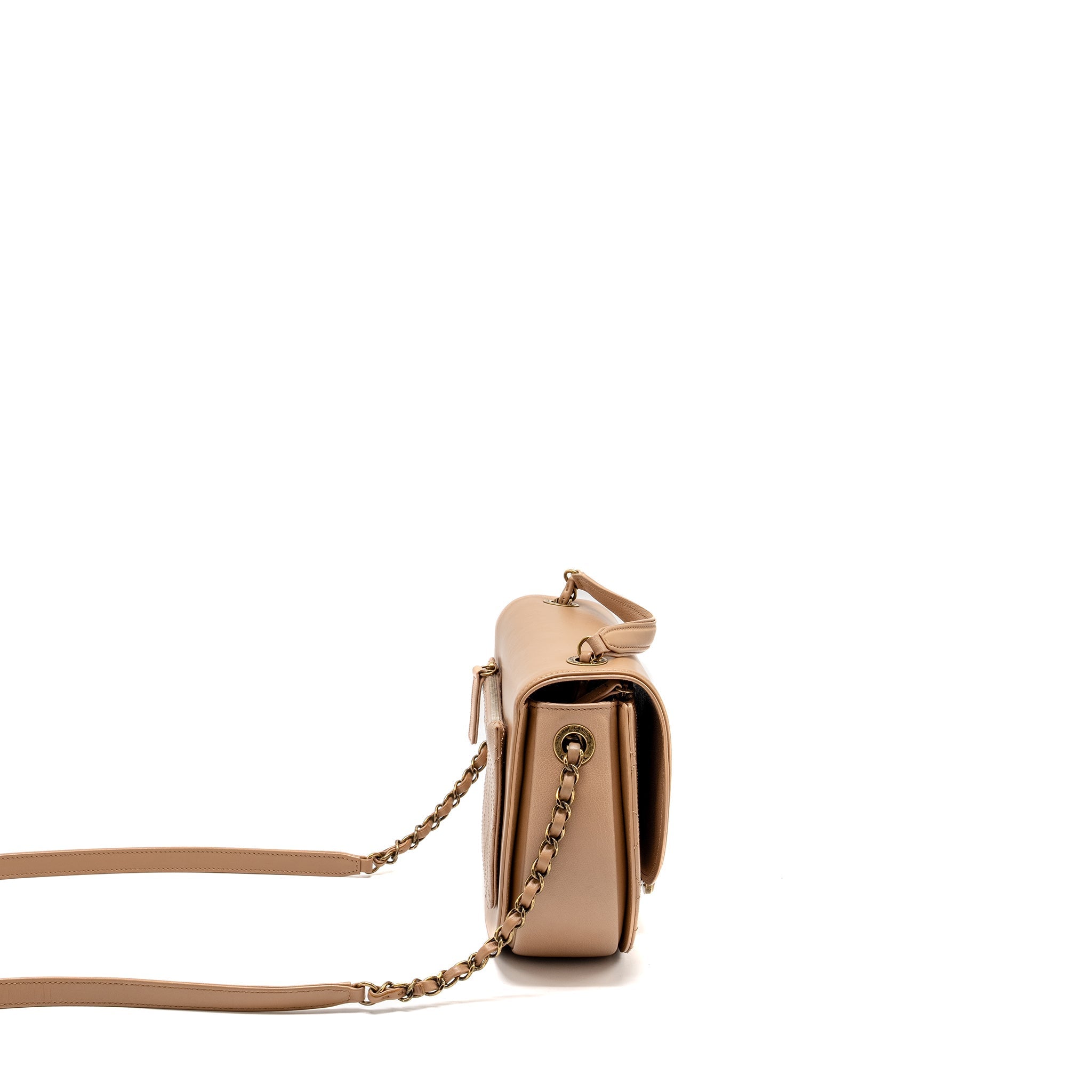 Chanel Coco Curve Flap Bag Calfskin Beige