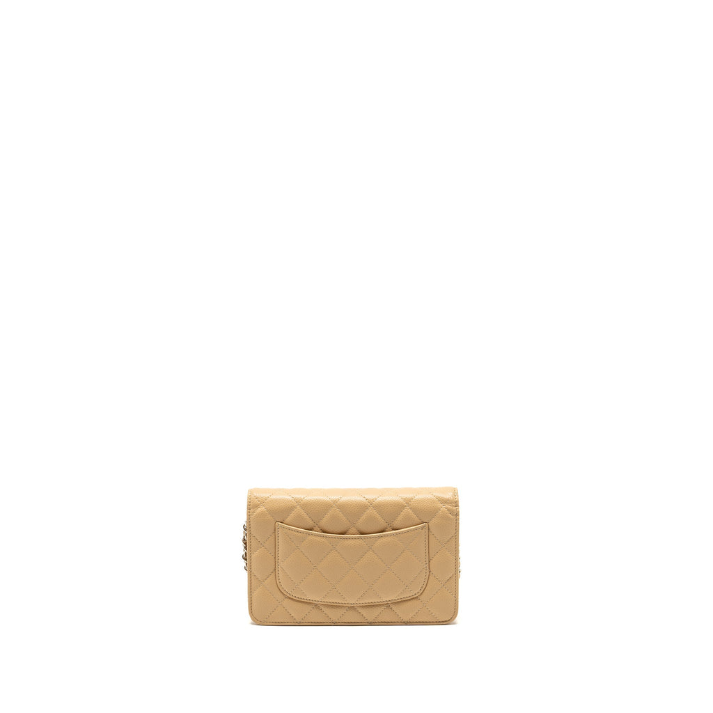 Chanel Classic Wallet on Chain Caviar Beige  (Microchip)