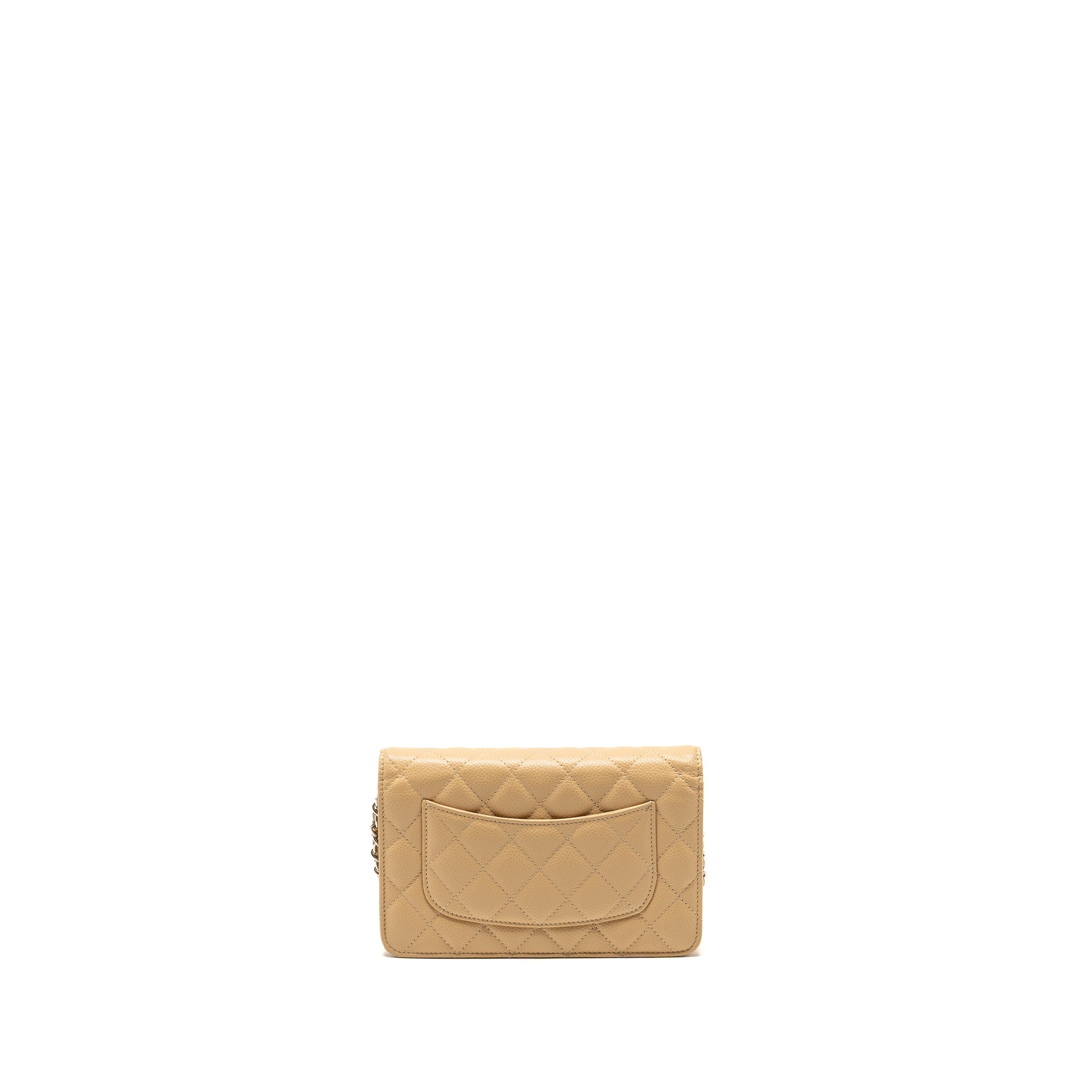 Chanel Classic Wallet on Chain Caviar Beige  (Microchip)