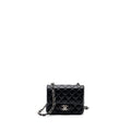 Chanel mini square flap bag lambskin black