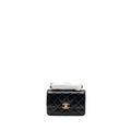 Chanel 24C gold crush mini flap bag calfskin black   (microchip)