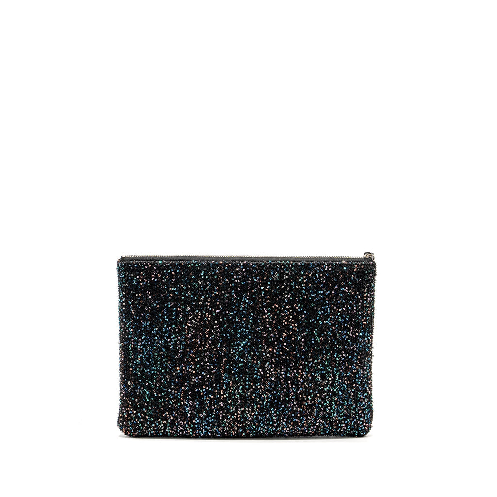 Chanel 20A Deauville Pouch Sequins/Calfskin Black/Multicolour