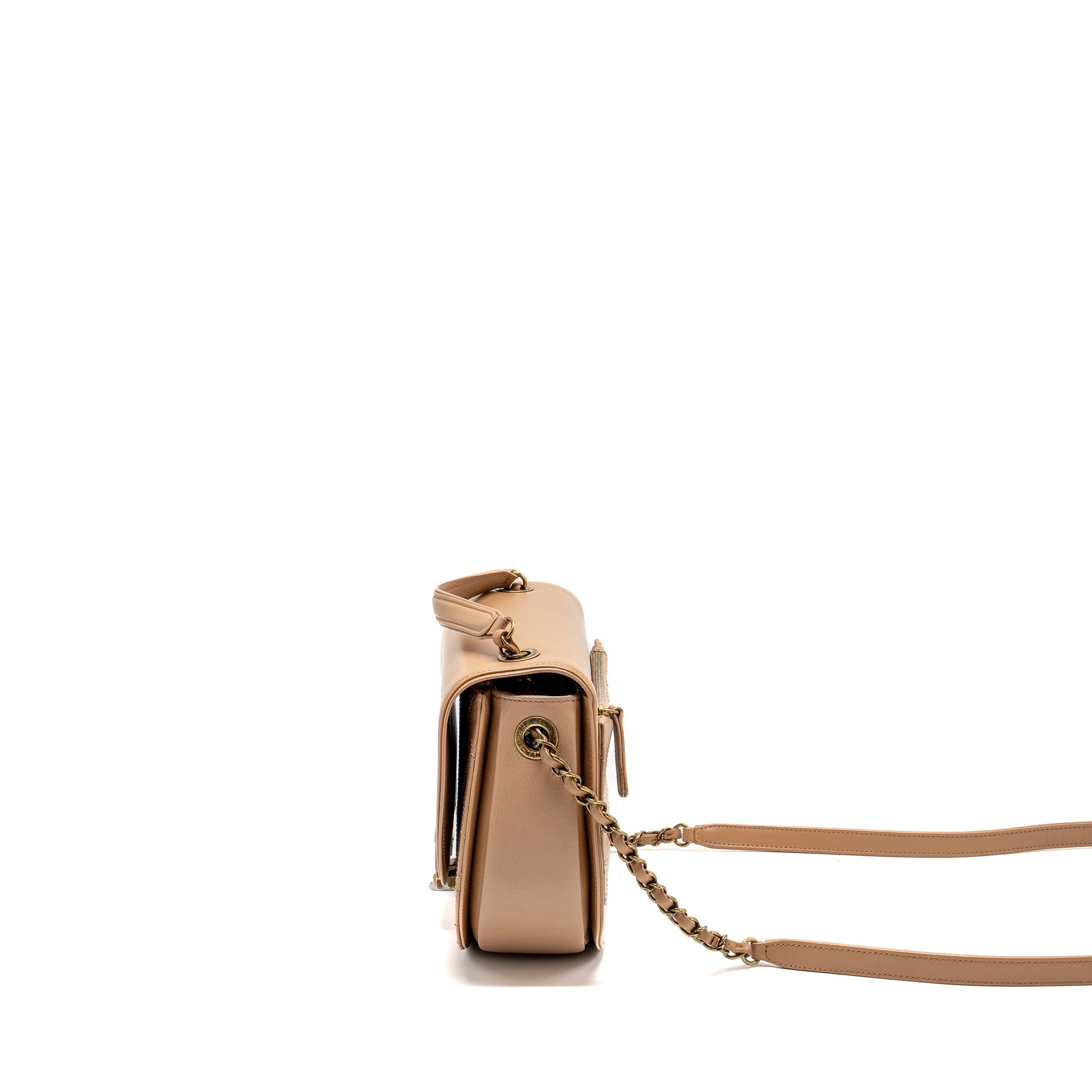 Chanel Coco Curve Flap Bag Calfskin Beige