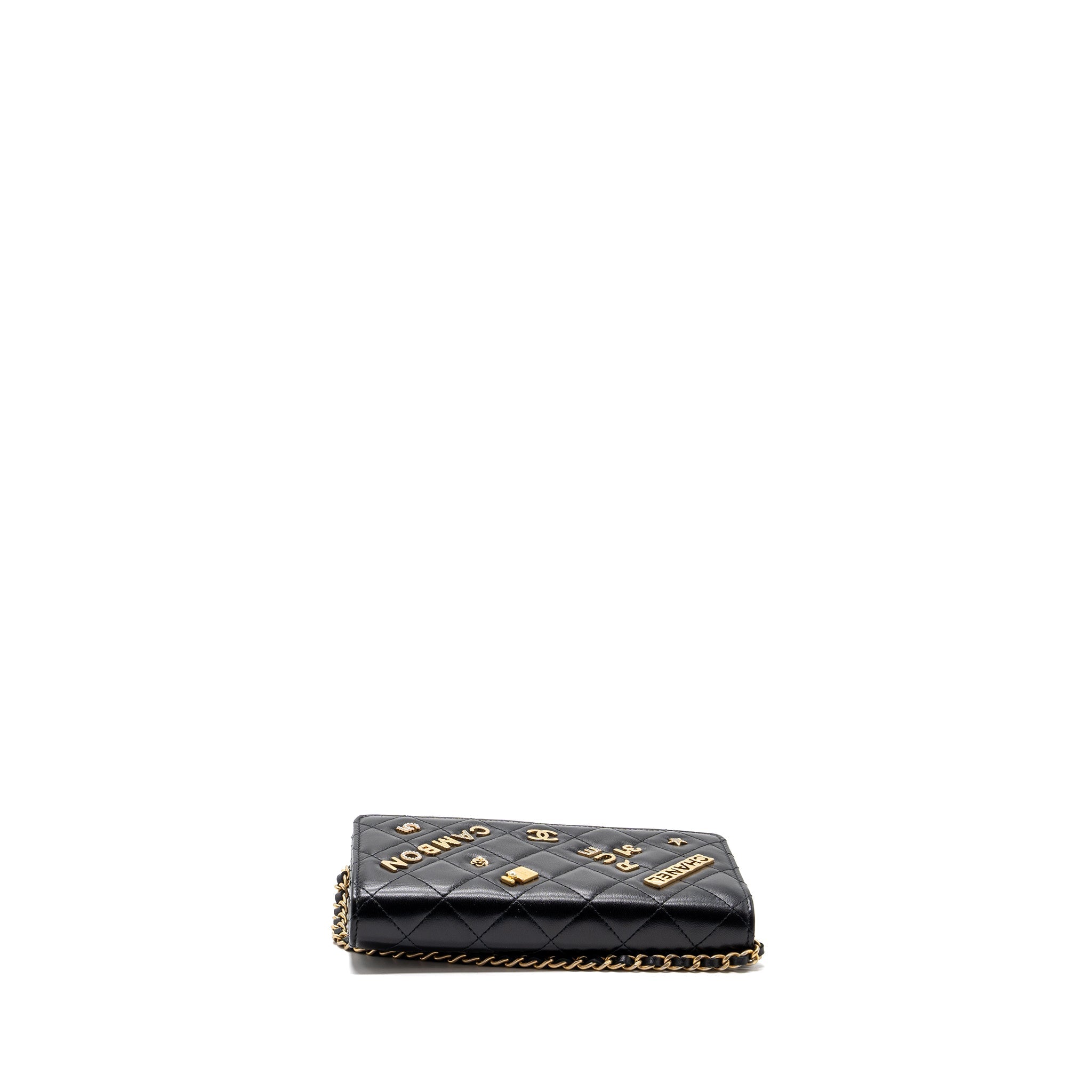 Chanel Classic Wallet On Chain With Charms Lambskin Black