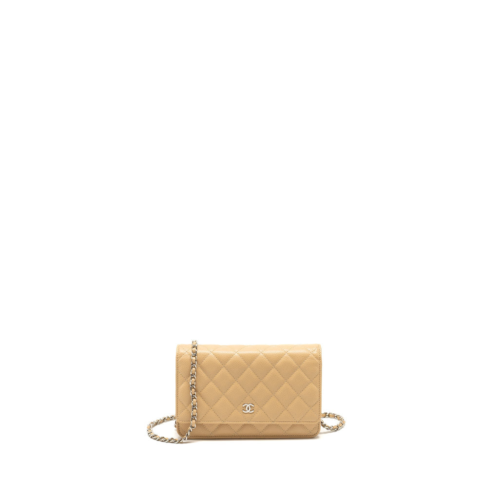 Chanel Classic Wallet on Chain Caviar Beige  (Microchip)