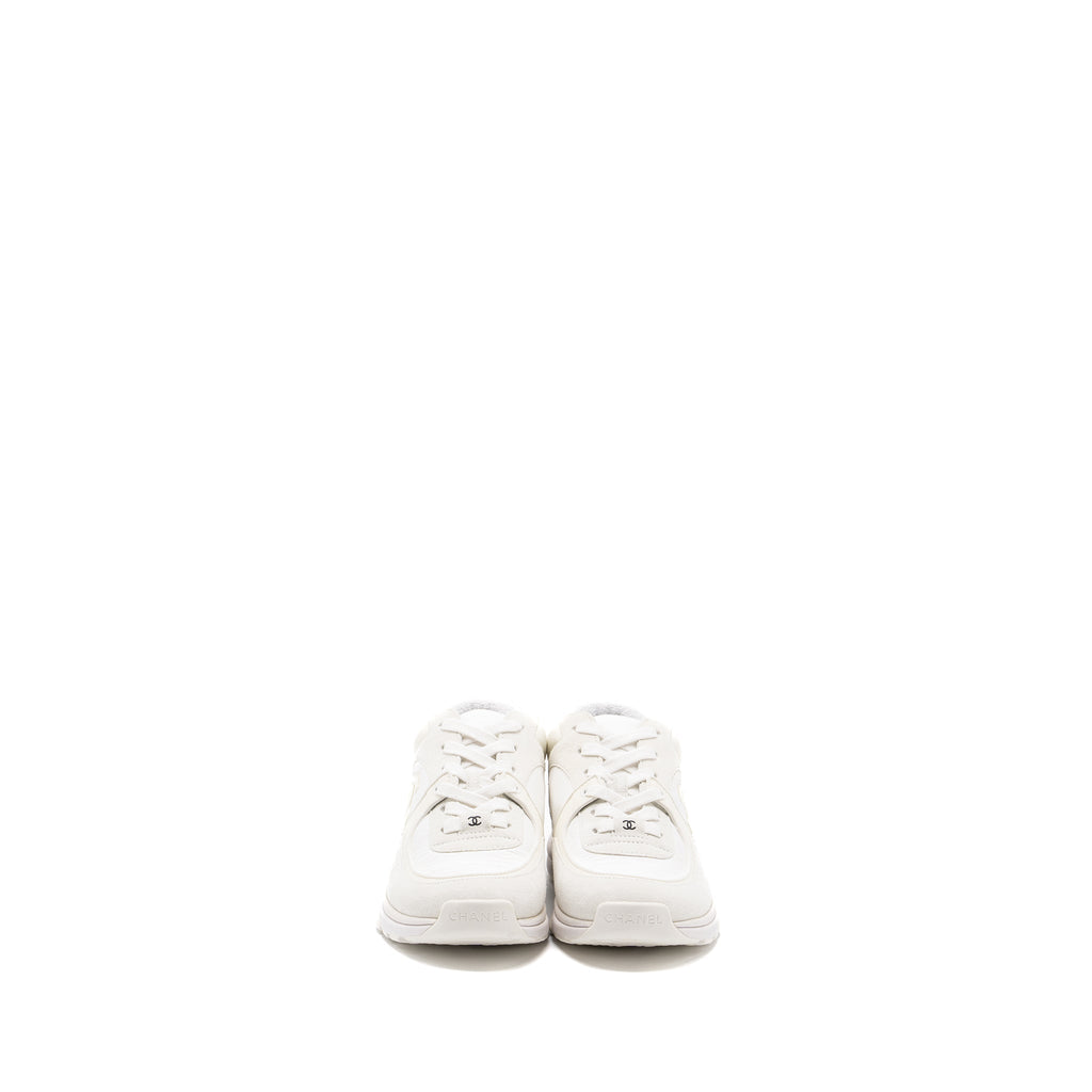 Chanel size 37 CC logo trainer white