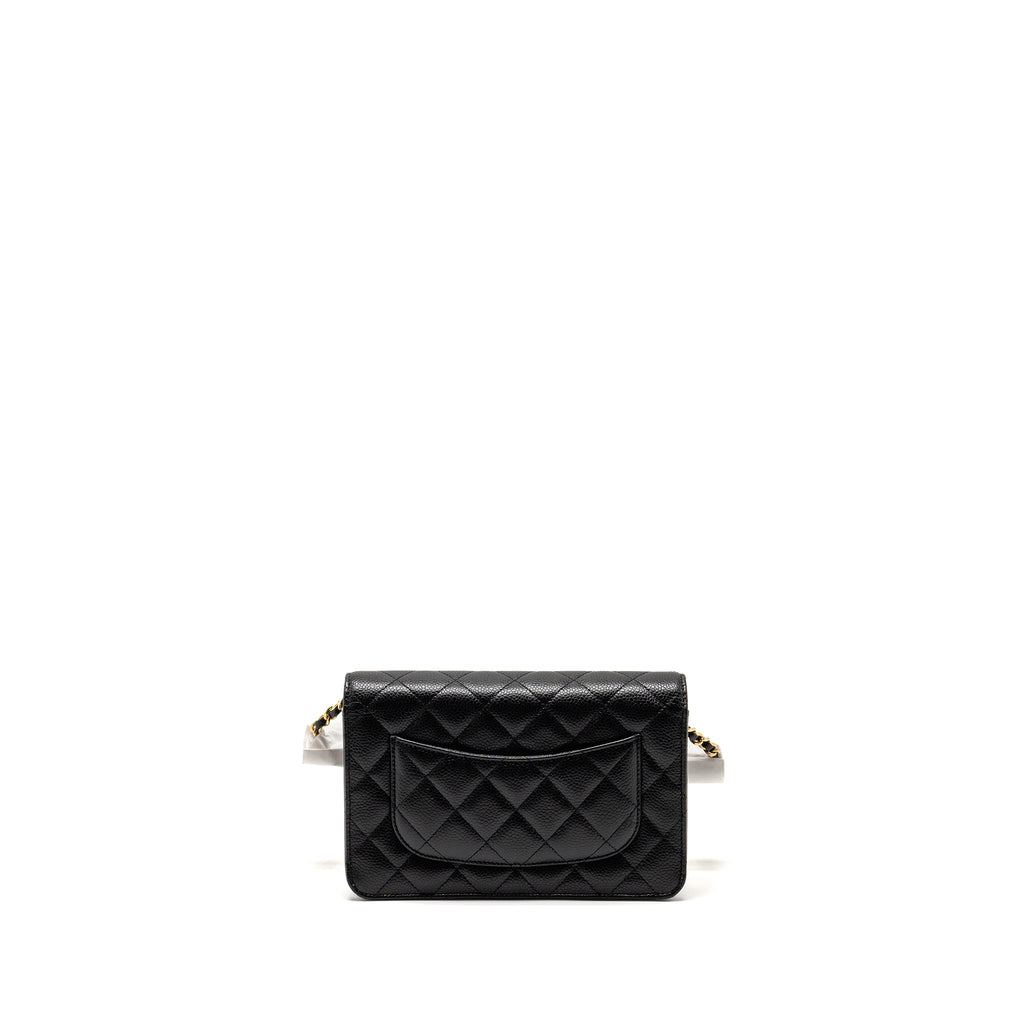 Chanel Classic Wallet on chain caviar black  (microchip)