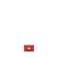 CHANEL Boy Flap Card Holder Caviar Red
