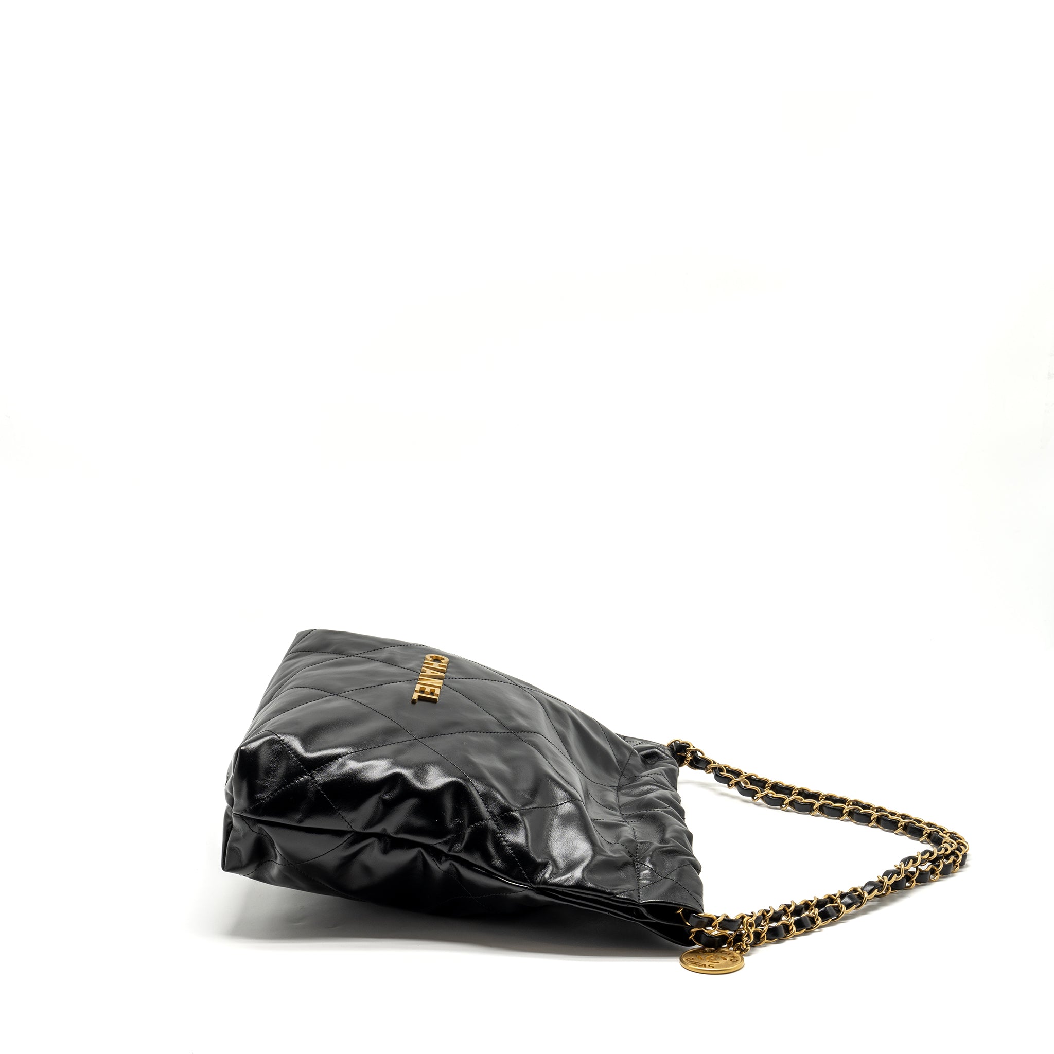 Chanel Small 22 Bag Shiny Calfskin BLACK  (Microchip)