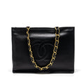 Chanel Vintage Tote Bag Calfskin Black