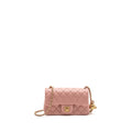 Chanel Pearl Crush mini Rectangular flap bag lambskin pink  (Microchip)