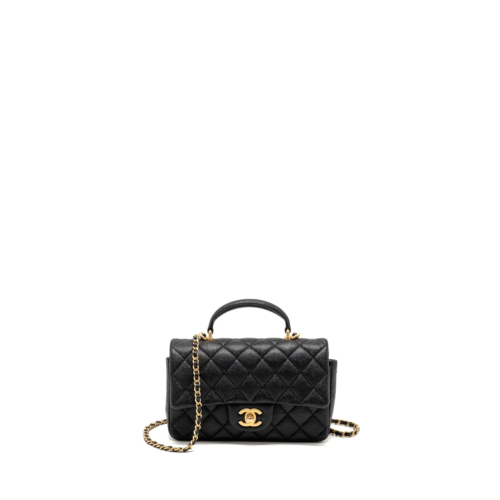 Chanel Top Handle Mini Rectangular Flap Bag Caviar BLACK