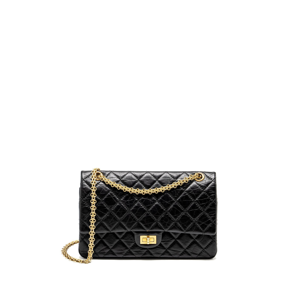 Chanel Large 2.55 226 Reissue Double Flap Bag Aged Calfskin Black