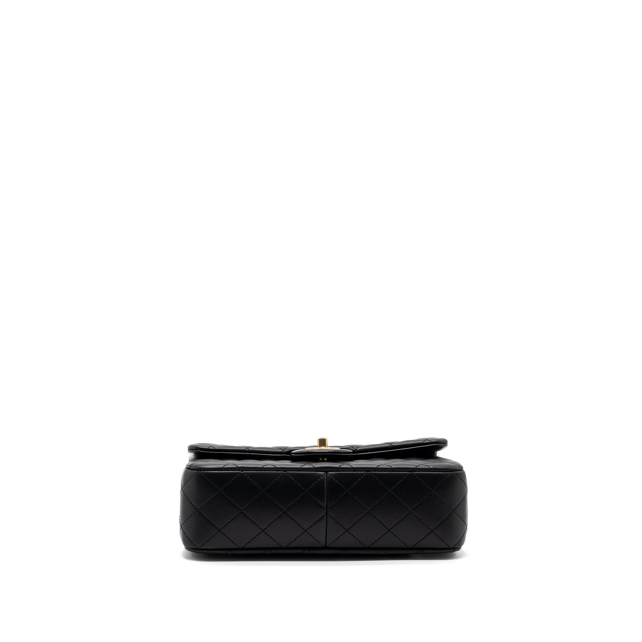 Chanel 23s camellia chain flap bag lambskin black  (Mircochip)